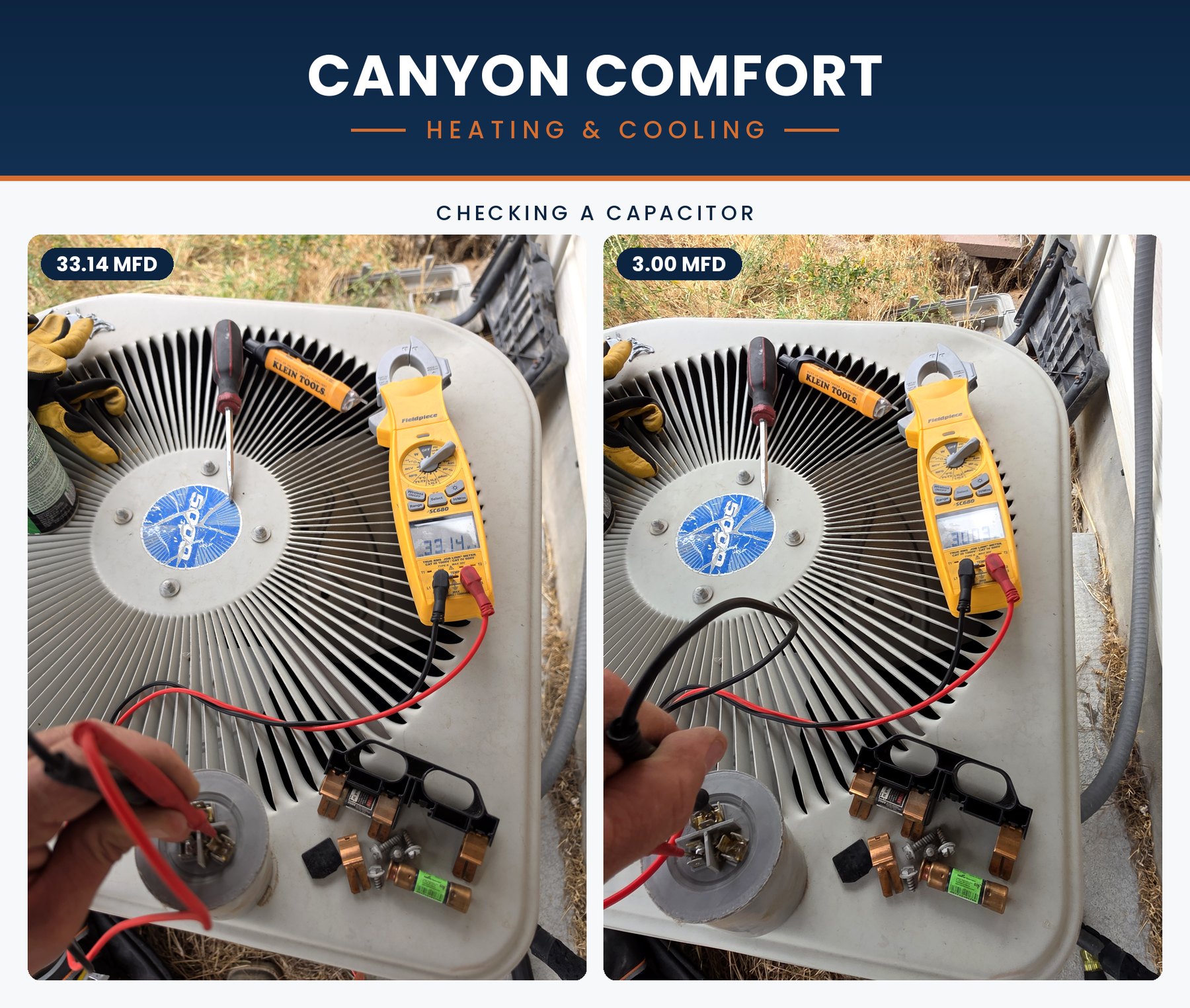 Air conditioner repair in Salt Lake City &mdash; testing a failed capacitor